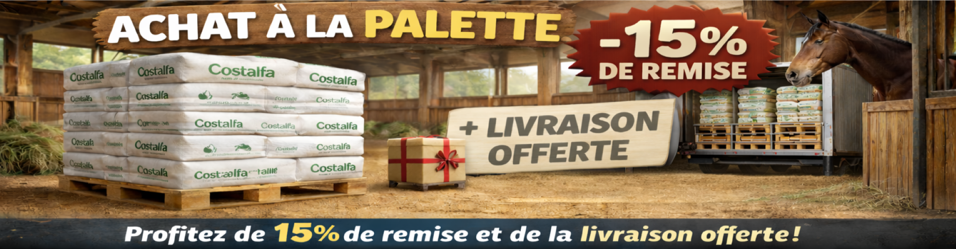 Achat aliments chevaux à la palette | Costalfa